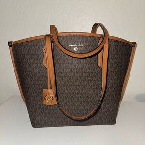 Michael Kors Dark Brown and Tan Tote